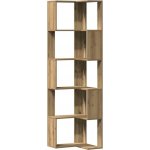 vidaXL Rohová 5patrová knihovna dub artisan 50x50x179 cm – Sleviste.cz