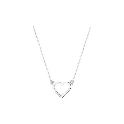 Nubis® Diamantový náhrdelník se srdíčky, bílé zlato a brilianty C-026-WG