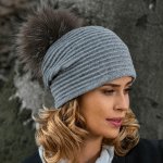 Krumlovanka dámská čepice s bambulí W-0081/983M šedá melange – Hledejceny.cz