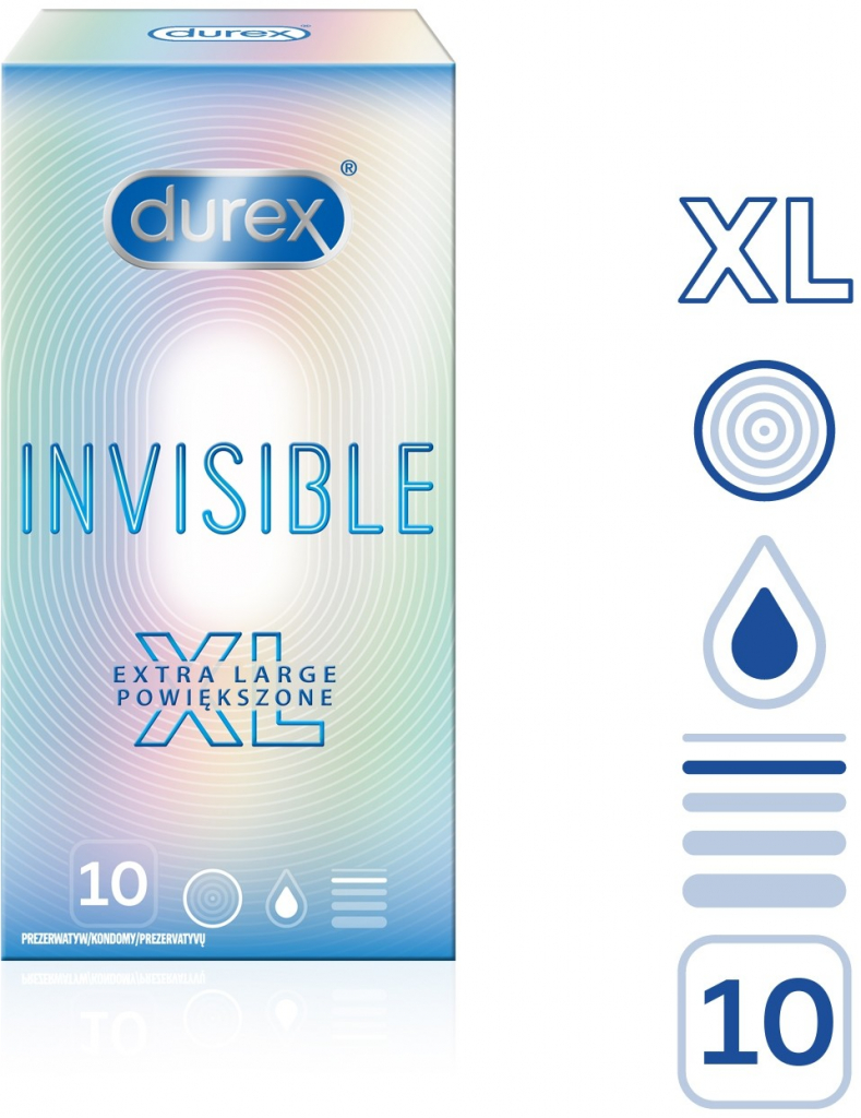 Durex Invisible XL 10 ks od 168 Kč - Heureka.cz