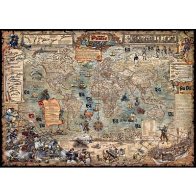 Mapa světa pro děti The age of pirates / Pirátský svět