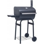 VidaXL Zahradní gril / udírna na dřevěné uhlí s poličkou černý – HobbyKompas.cz