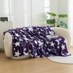 Textilomanie Vánoční Mikroplyš deka HVĚZDY fialová 160x200 – Sleviste.cz