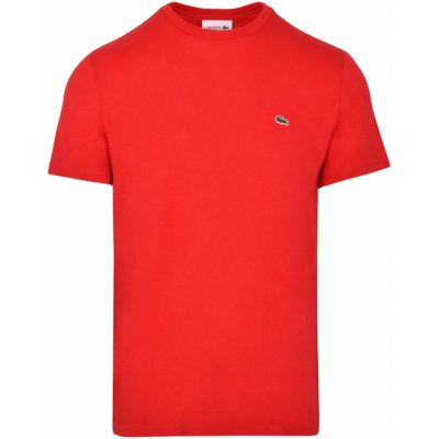 Lacoste Men's Crew Neck Pima Cotton Jersey T-shirt red – Zboží Mobilmania