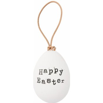 Bloomingville Velikonoční vajíčko Happy Easter, bílá barva