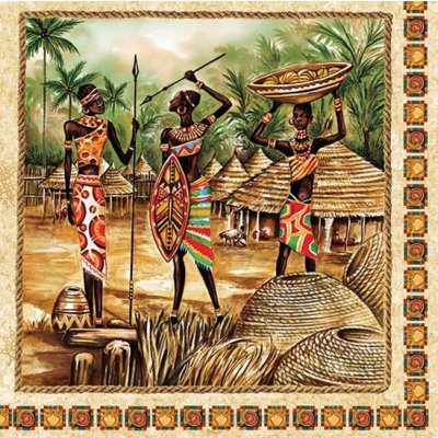 Ubrousek 33x33 cm Afrika – Zboží Dáma