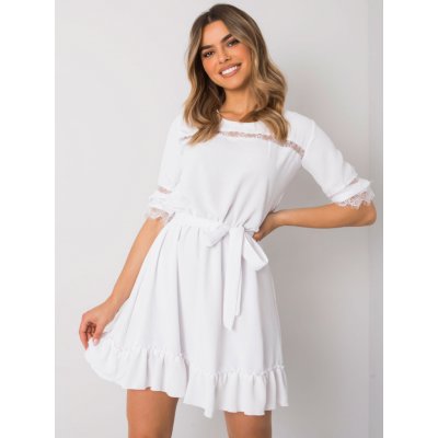 FPrice Dámské šaty s krajkovými vsadkami 508630 bílá