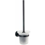 SAMBA nástěnná WC štětka mléčné sklo černá – Zboží Mobilmania