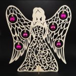 Amadea Dřevěný 3D anděl s kuličkami 39x36 cm – Hledejceny.cz
