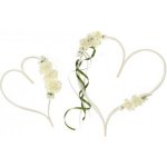 Paris Dekorace Ratanové srdce-krémové kytičky – Zboží Dáma