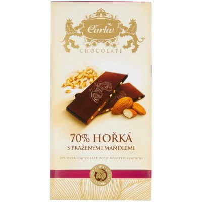 Carla Hořká 70% s praženými mandlemi 80 g – Zboží Mobilmania