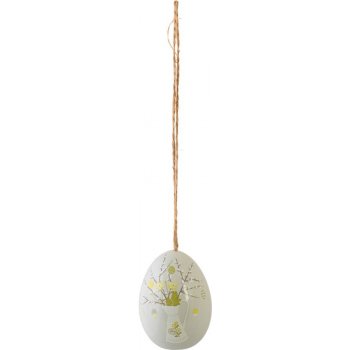 Det Gamle Apotek Velikonoční vajíčko na zavěšení Natural 6,5x4 cm dolomit