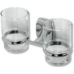 Dvojitý držák kartáčků a pasty sklo Orfeus chrom – Sleviste.cz