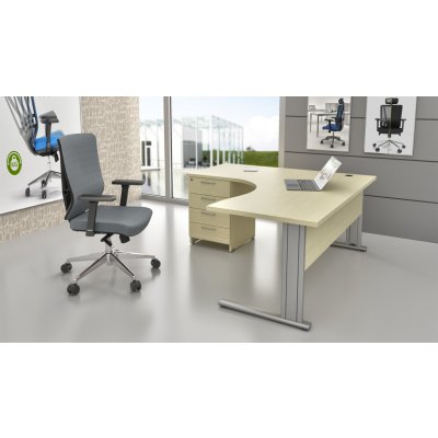 NABYTEK-DESIGNOVY.CZ - ZEP 1.14 12 Sestava kancelářského nábytku Komfort 1.14 javor – Zboží Dáma