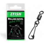 Zfish Obratlík Rolling Swivel & Hooked Snap Velikost 10 21kg 10ks – Sleviste.cz