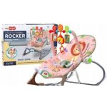 LEAN Toys Houpací křeslo Bouncer For Baby Vibration Sound Houpací houpačka Pink Lion – Zboží Dáma