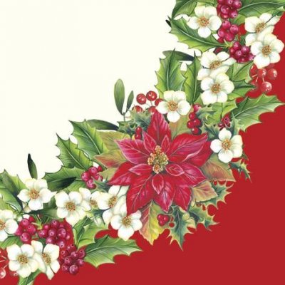 Ubrousky na dekupáž Vánoční růže 1ks – Zboží Dáma