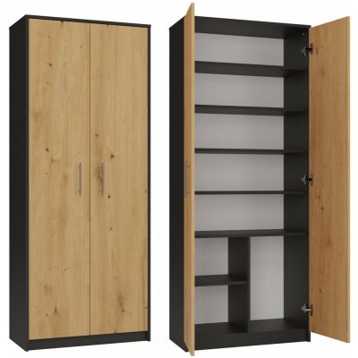 TP Living Knihovna OLIV 2D antracit/dub artisan – Hledejceny.cz