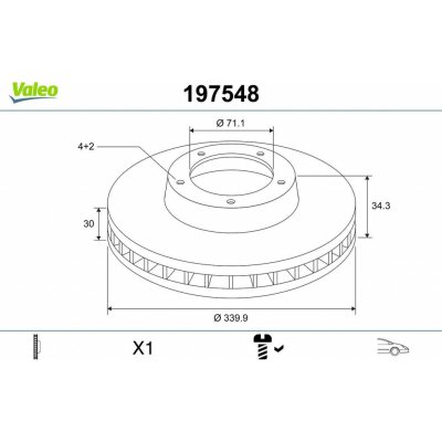 Brzdový kotouč VALEO 197548 – Hledejceny.cz