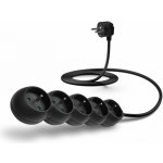 Connect IT prodlužovací kabel 230 V 5 zásuvek 2 m bez vypínače černá CES-1325-BK – Zboží Mobilmania