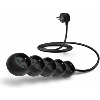 Connect IT prodlužovací kabel 230 V 5 zásuvek 2 m bez vypínače černá CES-1325-BK – Zboží Mobilmania