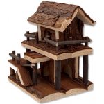Small Animal Domek dvoupatrový dřevěný s kůrou 17 x 15 x 20 cm – Sleviste.cz