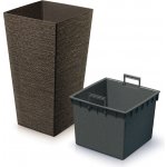 Prosperplast Květináč FURU SQUARE ECO WOOD 39,5cm kávový – Zboží Dáma