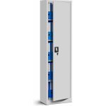 Jan Nowak Plechová skříň 4 police 185 cm x 45 cm x 40 cm, Šedá – Hledejceny.cz