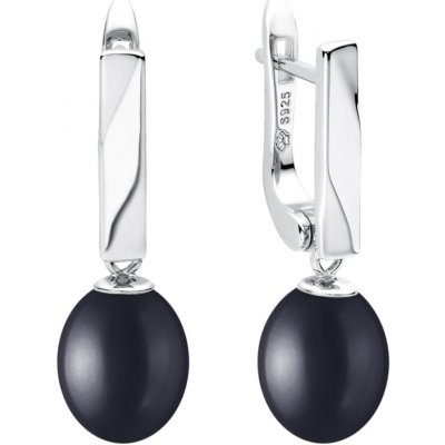 Gaura Pearls stříbrné s černou perlou Graciana SK22105EL/B černá