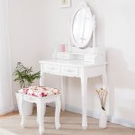 Ekspan Toaletní stolek s taburetem 01 + zdarma sada štětců a houbička na make up Barva: Taburet WHITE – Zboží Dáma