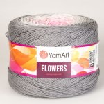 Pletací / háčkovací příze YarnArt FLOWERS 293 šedo-růžová, melírovaná (duhová), fantasy, 250g/1000m