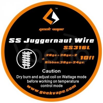 GeekVape SS Juggernaut Wire 3m SS316L28GA+38GAx2+