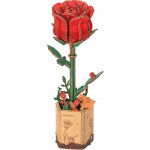 ROWOOD Dřevěné 3D puzzle Červená růže 106 ks – Zboží Dáma