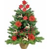 Vánoční stromek LAALU Ozdobený umělý vánoční stromeček JELÍNEK 60 cm s LED OSVĚTELNÍM V KVĚTINÁČI