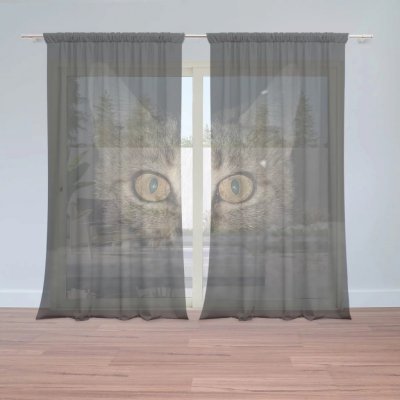 Záclony Kočka: 2 ks - 150x250 cm - Sablio – Hledejceny.cz