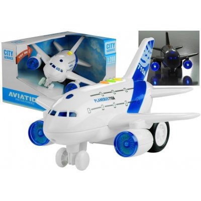 LEAN Toys Letadlo poháněné baterií s bílými světly 1:200