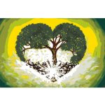 MALUJEŠ Malování podle čísel ZELENÝ STROM V SRDCI by LOUISE ART Rozměr 40 x 60 cm Rámování vypnuté plátno na rám – Sleviste.cz