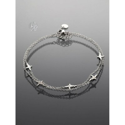 Prosperk Řetízek na nohu s tepem srdce stříbrná chirurgická ocel S1337 – Hledejceny.cz