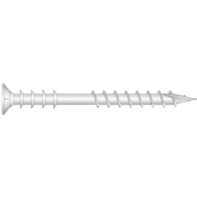 Distanční rozpěrný vrut 6x160 TORX T30 bílý Zn ZH zápustná hlava (100 ks/bal) – Sleviste.cz