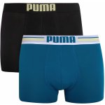 Puma pánské boxerky Placed Logo Boxer 2-pack Petrol Blue – Sleviste.cz