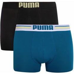 Puma pánské boxerky Placed Logo Boxer 2-pack Petrol Blue