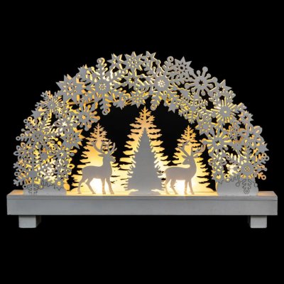 Fééric Lights and Christmas Světelná dekorace z překližky scéna se soby – Hledejceny.cz