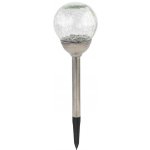 lampa solární KOULE 12cm, v.42,5cm, 2LED, nerez/sklo/PH čirá MAT797479 – Hledejceny.cz