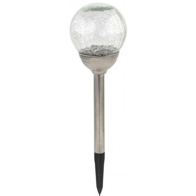 lampa solární KOULE 12cm, v.42,5cm, 2LED, nerez/sklo/PH čirá MAT797479 – Hledejceny.cz