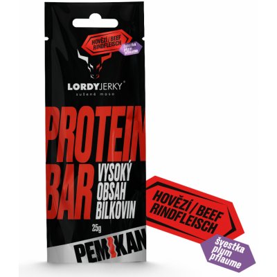 LORDY jerky HOVĚZÍ tyčinka PEMIKAN ŠVESTKA Protein Bar 25 g