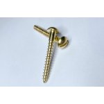 Mosazný vrut do dřeva 2 × 20 mm, půlkulatá hlava, DIN 96 – Hledejceny.cz