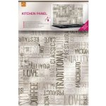 Crearreda Samolepicí kuchyňský panel KP Coffee 67250 Nápis s textem kávy 1 arch 47x65 cm – Sleviste.cz