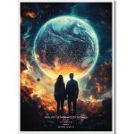 Jen tak z lásky Hvězdná mapa Vašeho životního okamžiku Rozměr plakátu: 30 × 40 cm (tištěný plakát), Barva pozadí: Galaxie, Volba rámu: Černý dřevěný rám – Zboží Dáma