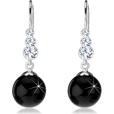 Šperky eshop čiré kulaté krystaly Swarovski černá kulička I30.25