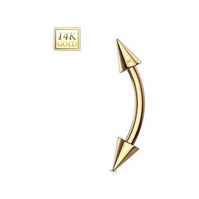Šperky4U zlatý piercing do obočí kónus ZL01139-1210-YG
